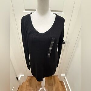 NWT. Koton. Black V-neck Sweater. Size Small.
